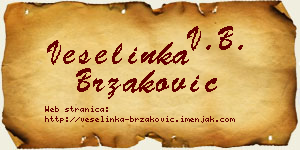 Veselinka Brzaković vizit kartica